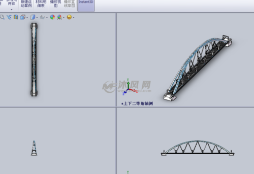 三視圖展示變參數橋梁結構模型 - BIM,Reivt中文網